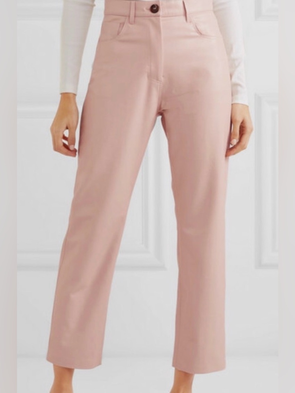 Nanushka Pale Pink Vegan Leather Pants